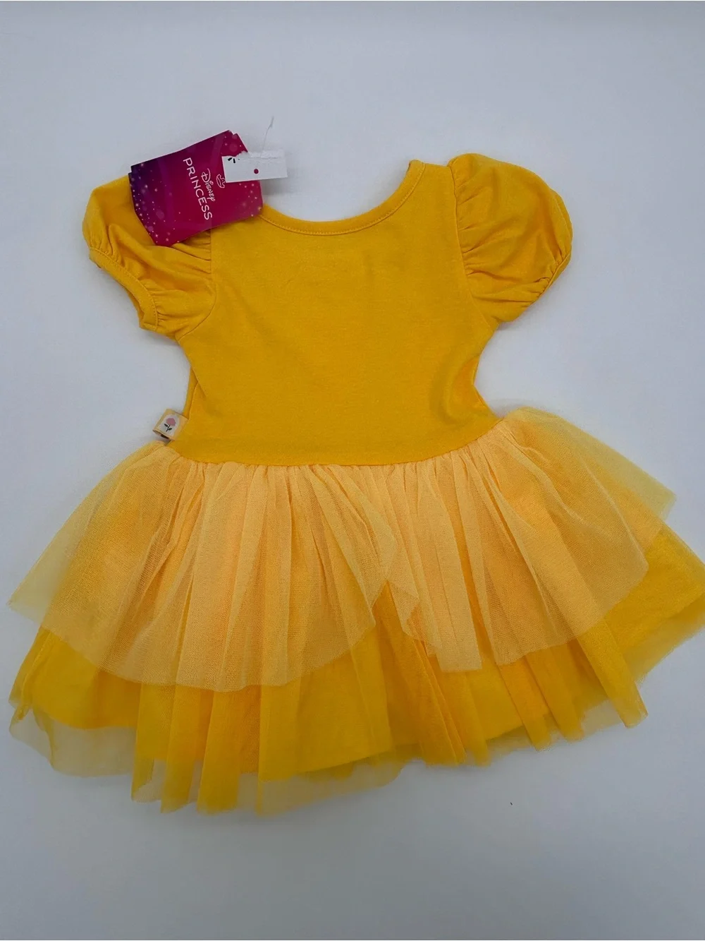 Disney Bright Yellow Tulle Lace Princess Dress Costume 12 Months